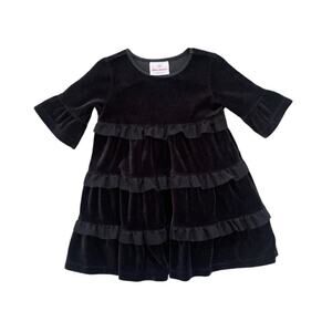Hanna Andersson Black Velour Dress 80cm/18-24m